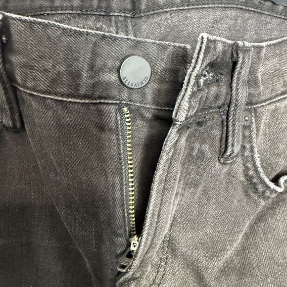 All Saints Philly Black Denim size 26  distressed with embroidered designs -cp - Picture 7 of 11